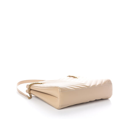 Saint Laurent Grain De Poudre Matelasse Chevron Medium Tribeca Shopping Bag Nude Powder 4 of 10