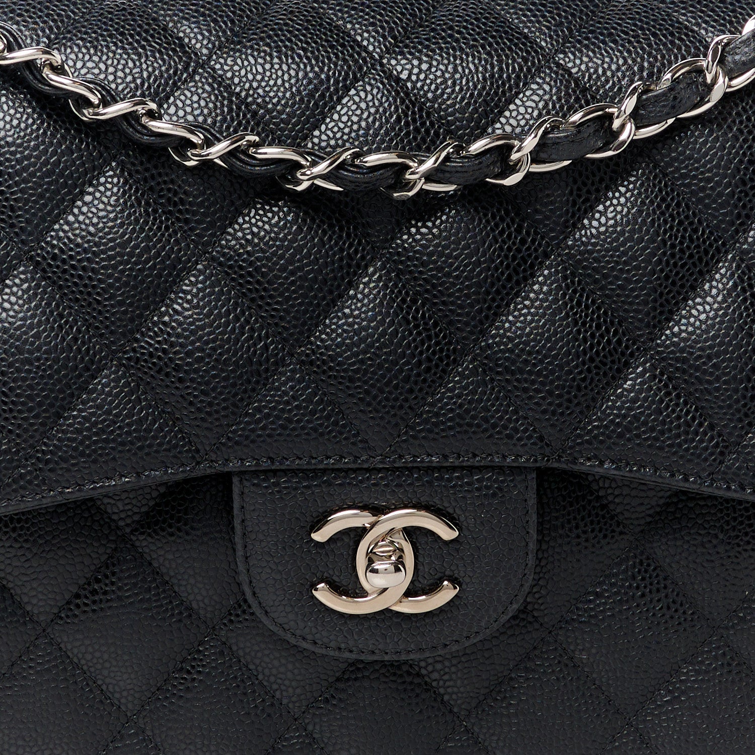 Chanel Caviar Quilted Jumbo Double Flap Black 9 of 11
