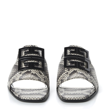 Givenchy Calfskin Python Print 4G Flat Sandals 35.5 Stone Grey 2 of 9