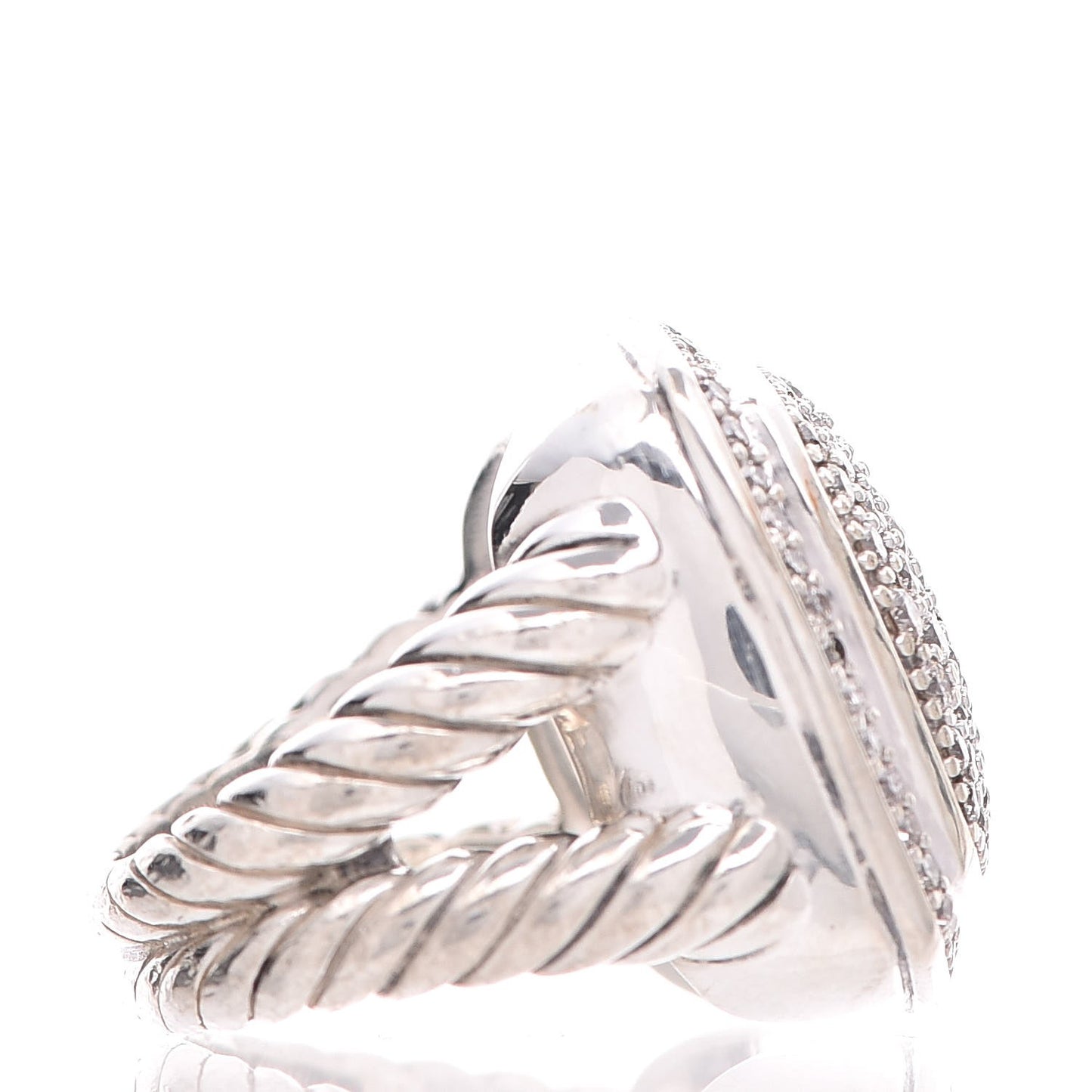Sterling Silver Diamond 17mm Albion Pave Ring 51 5.75