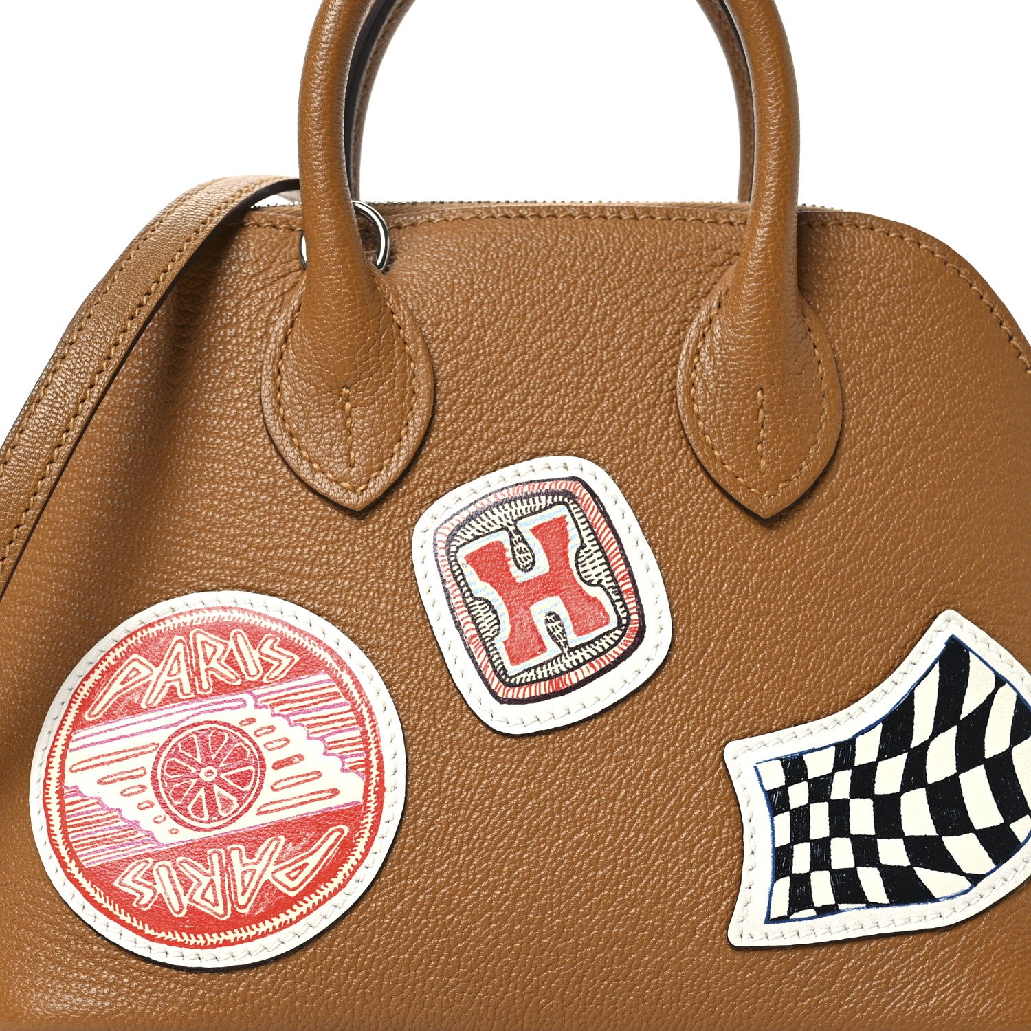 Hermes Chevre Mysore Pique Colle Mini 1923 Bolide Caramel Multicolor 8 of 12