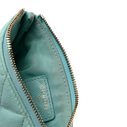 Chanel Caviar Quilted Small Cosmetic Case Light Blue 8 of 10