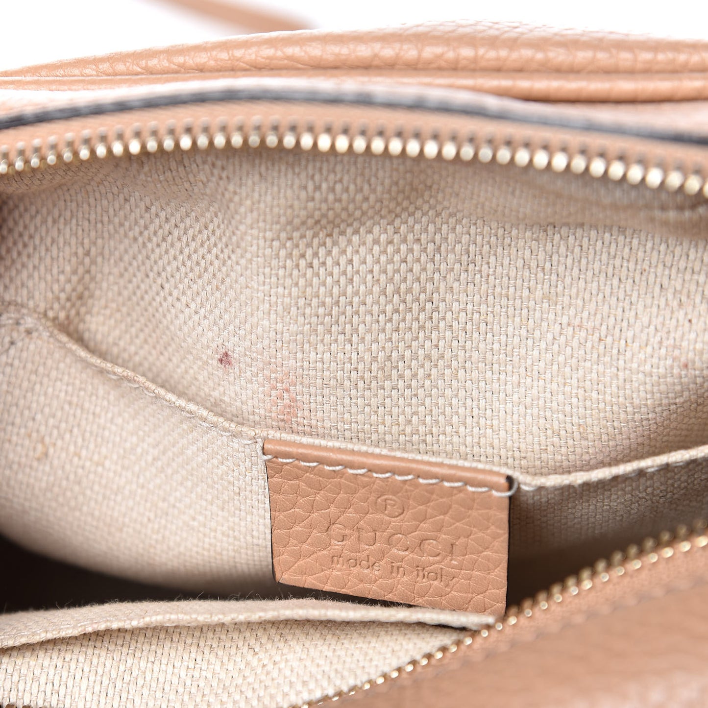 Pebbled Calfskin Small Soho Disco Bag Rose Beige