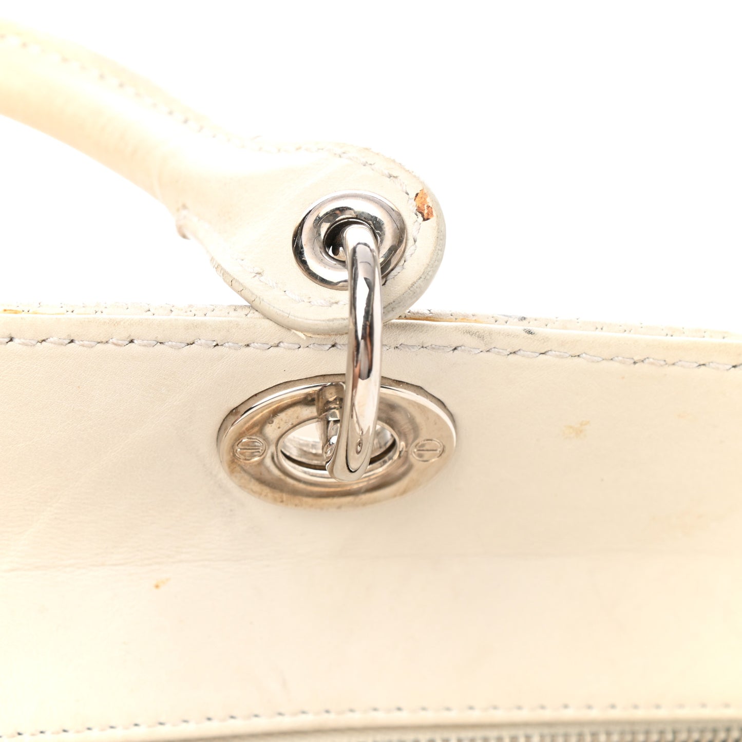 Lambskin Cannage Soft Lady Dior Satchel White