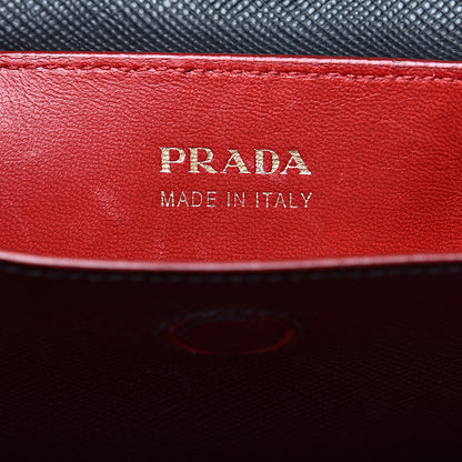 Prada Saffiano Cuir Medium Double Bag Black Fuoco 5 of 18
