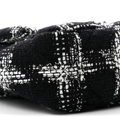 Chanel Tweed Quilted Medium Chanel 19 Flap Black White 9 of 11