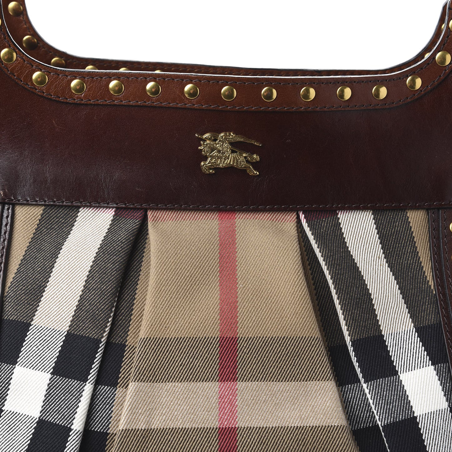 House Check Studded Large Greenham Tote Dark Tan