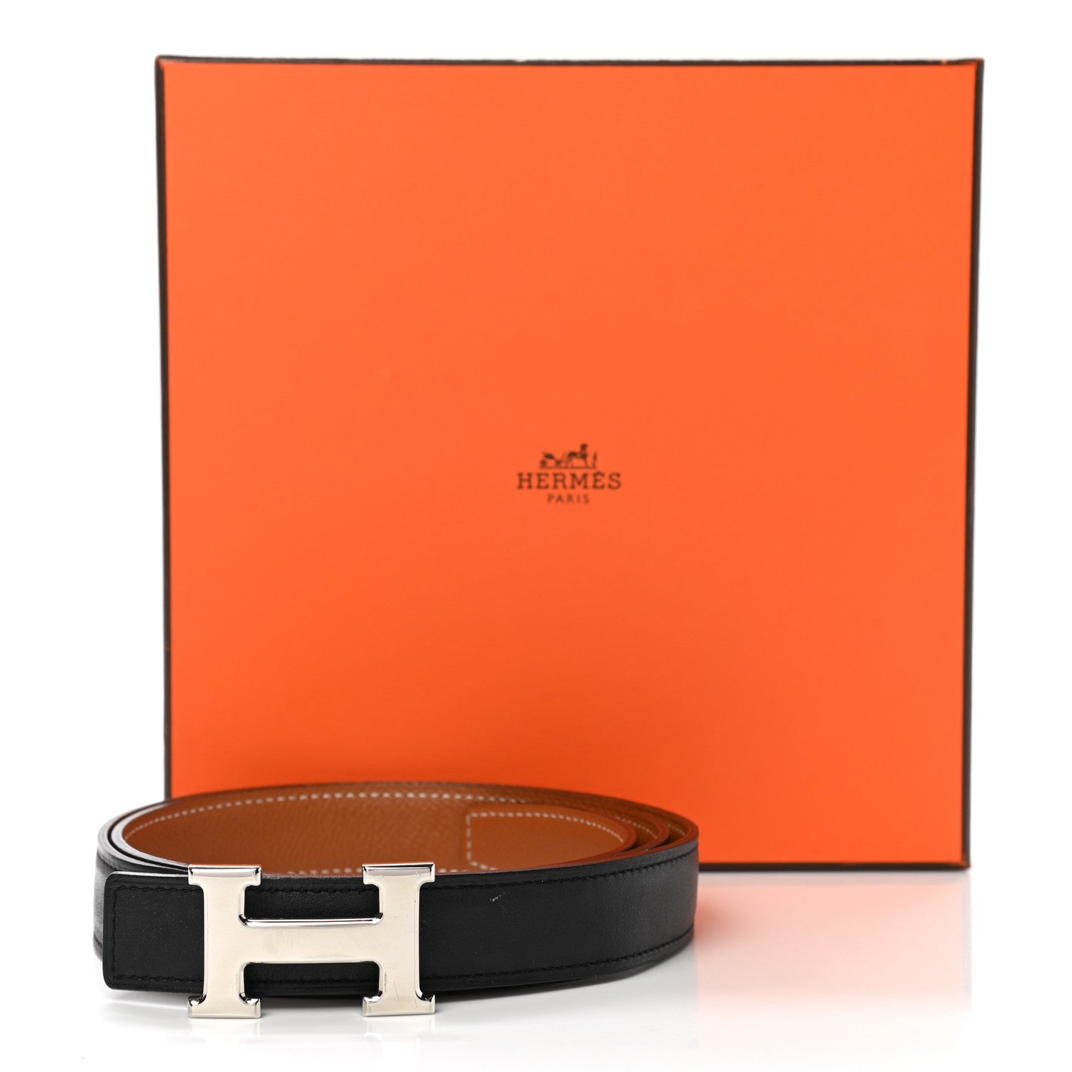 Hermes Swift Epsom 24mm H Belt 85 Black Gold 8 of 8