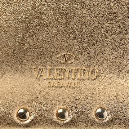 Valentino Garavani Metallic Calfskin Medium Rockstud Envelope Flat Wristlet Pouch Gold 7 of 11