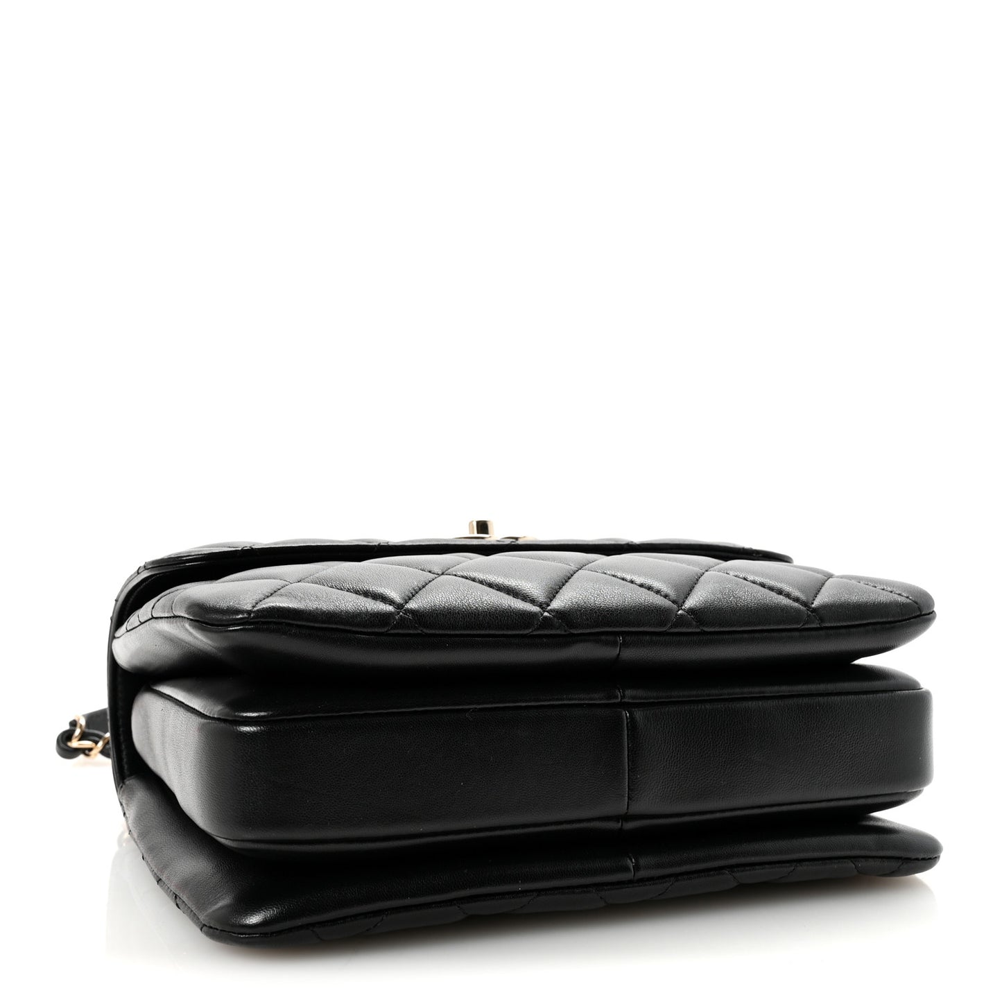Lambskin Quilted Small Trendy CC Dual Handle Flap Bag Black