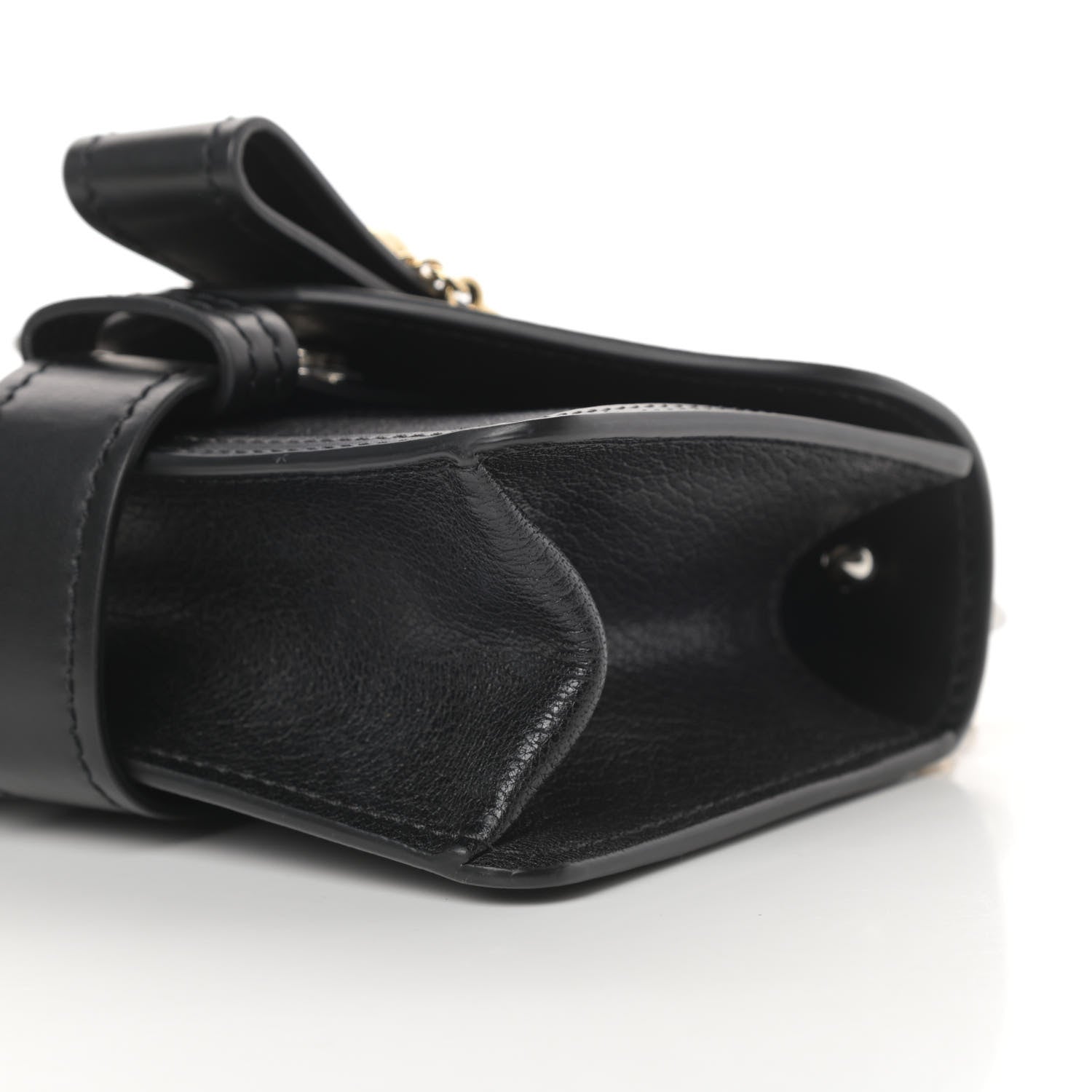 Chloe Shiny Goatskin Calfskin Mini Aby Chain Shoulder Bag Black 10 of 12