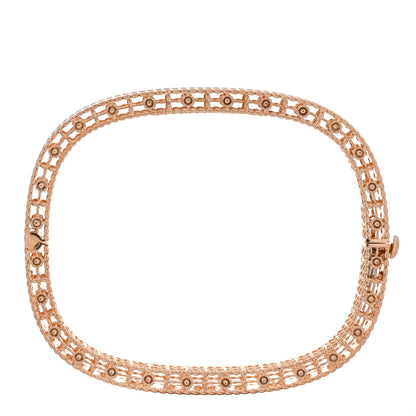 Roberto Coin 18K Rose Gold Diamond Princess Satin Fleur De Lis Bangle Bracelet 3 of 9