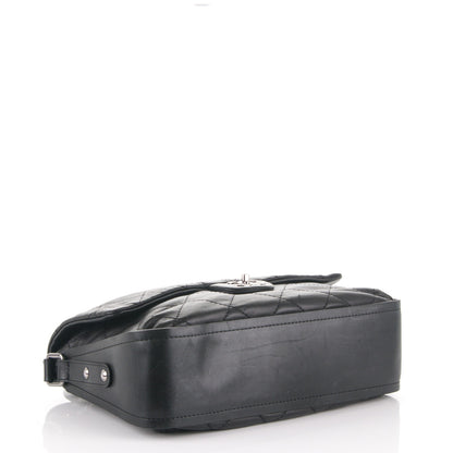 Chanel Lambskin Stitched Messenger Bag Black 5 of 9