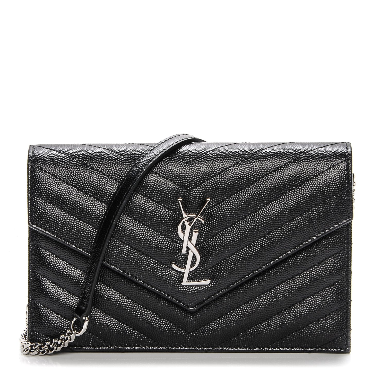 Sheepskin Matelasse Chevron Monogram Large College Satchel Black
