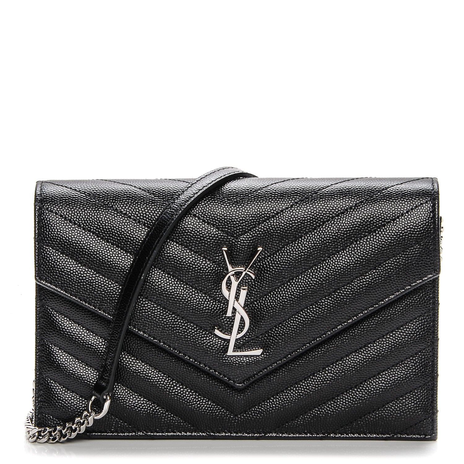 Saint Laurent Sheepskin Matelasse Chevron Monogram Large College Satchel Black 9 of 15