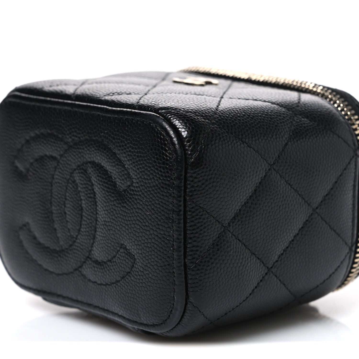 Chanel Caviar Quilted Mini Vanity Case With Chain Black 9 of 9