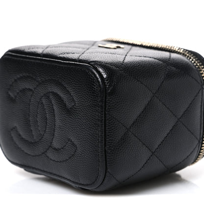Chanel Caviar Quilted Mini Vanity Case With Chain Black 9 of 9