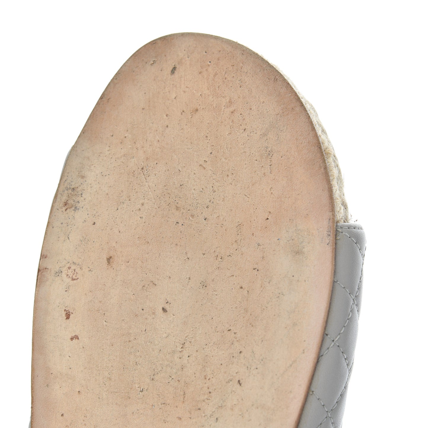 Lambskin Espadrille Mules 42 Light Grey