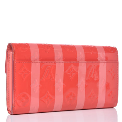 Louis Vuitton Vernis Rayures Sarah Wallet NM Poppy 3 of 10