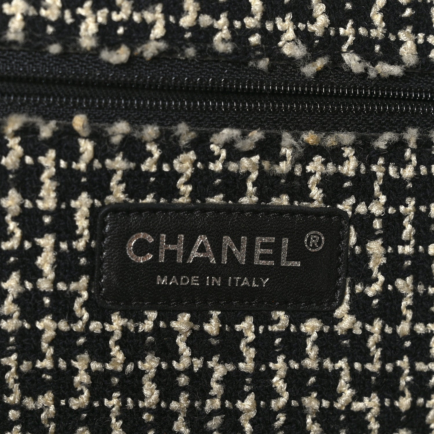 Chanel Glazed Calfskin Tweed Tweedy Shopping Tote White 6 of 12
