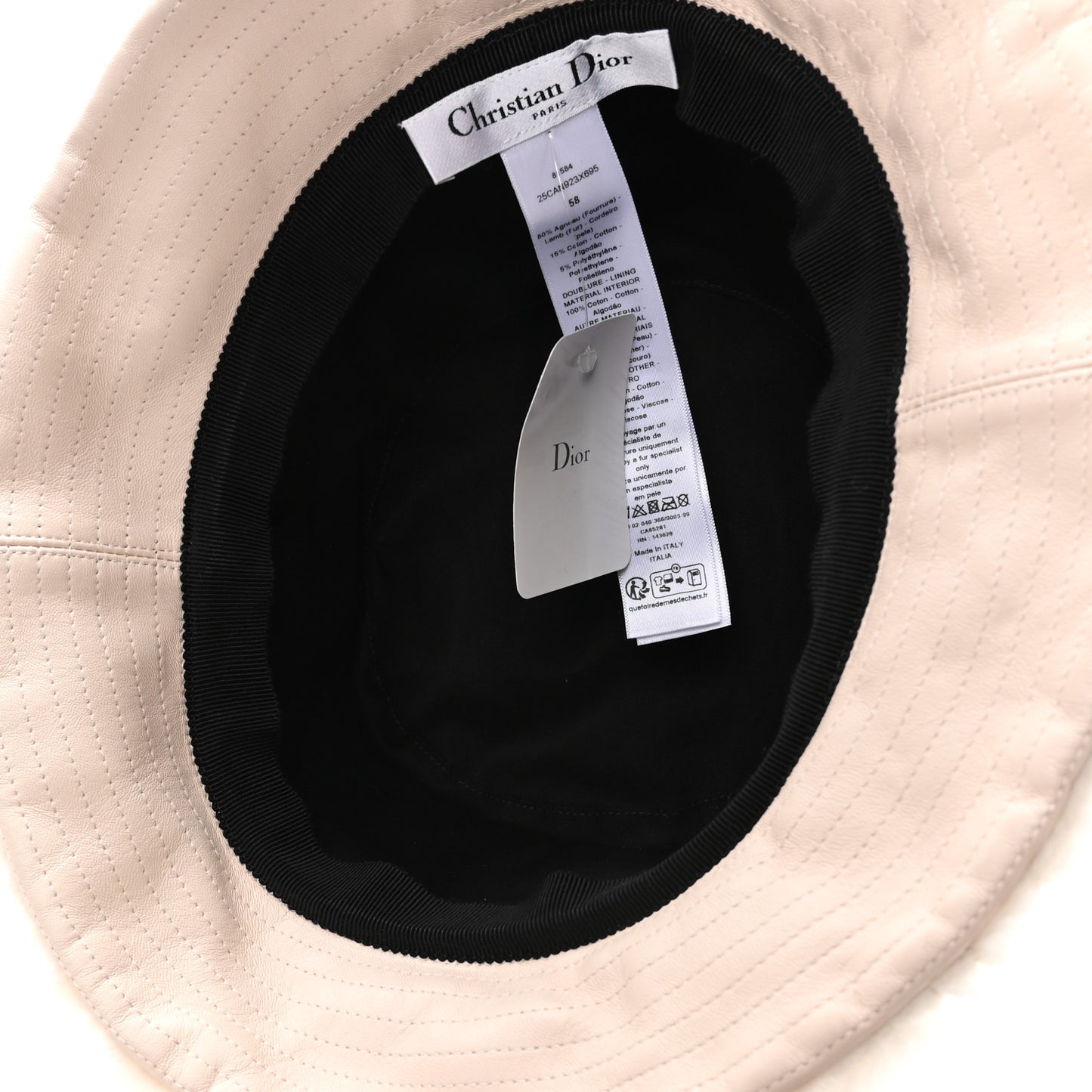 Shearling Cannage D-Bobby Bucket Hat 58 Ecru
