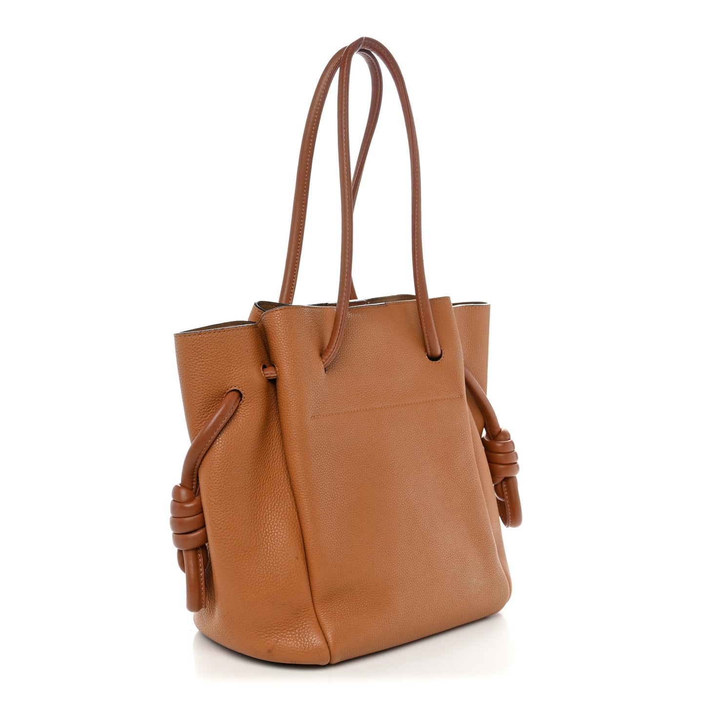 Calfskin Small Flamenco Knot Bag Caramel