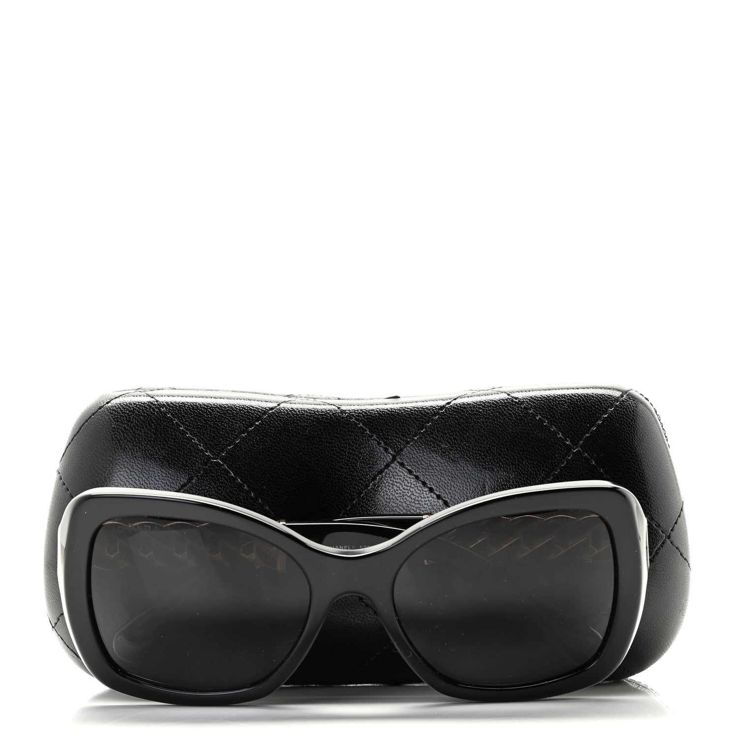 Chanel Acetate Metal Chain Square Sunglasses 5305 Black 7 of 7