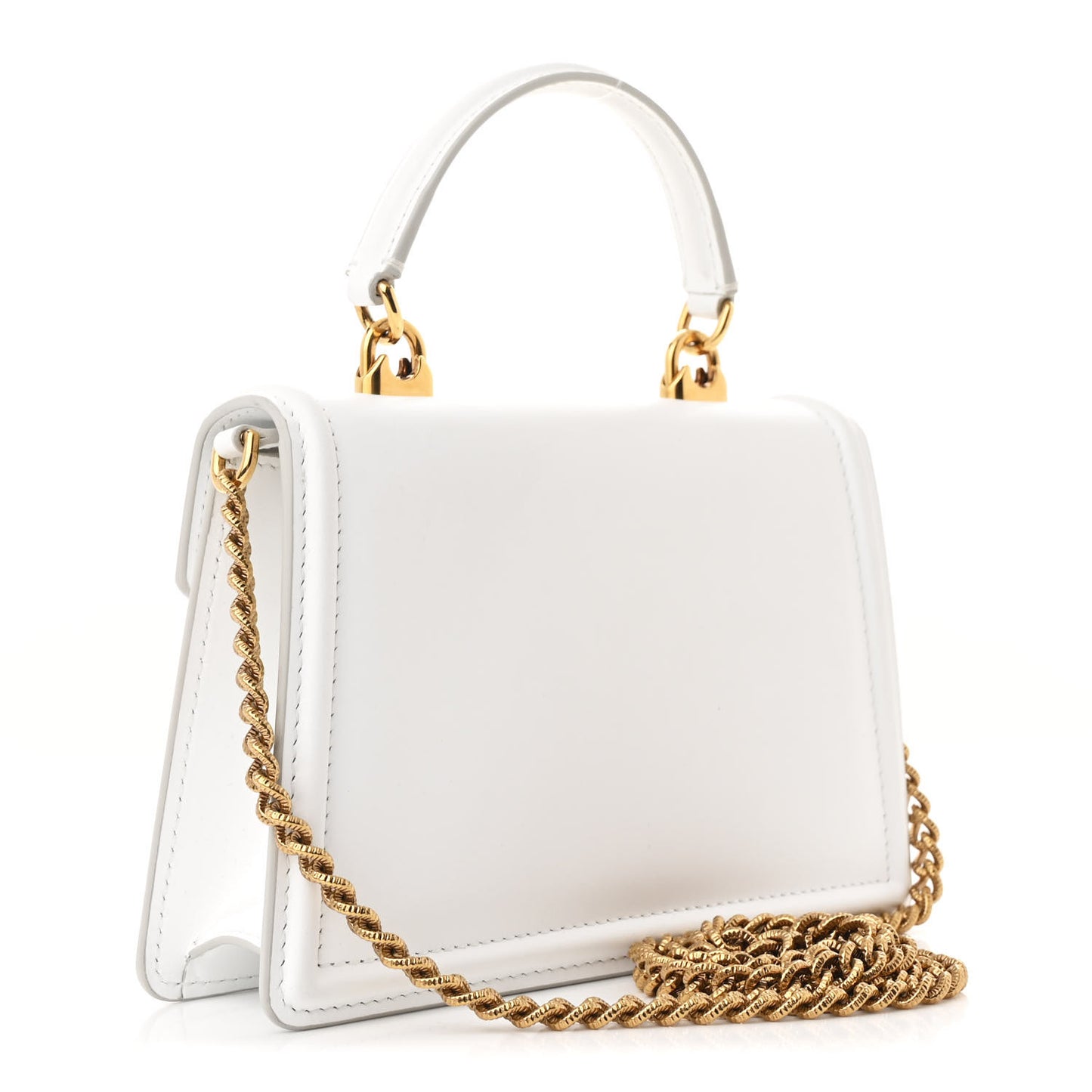 Smooth Calfskin Small Devotion Envelope Top Handle Bag White