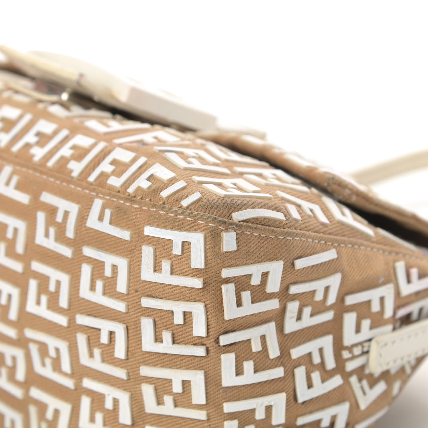 Fendi Zucchino Embellished Mini Mama Baguette Beige 10 of 21