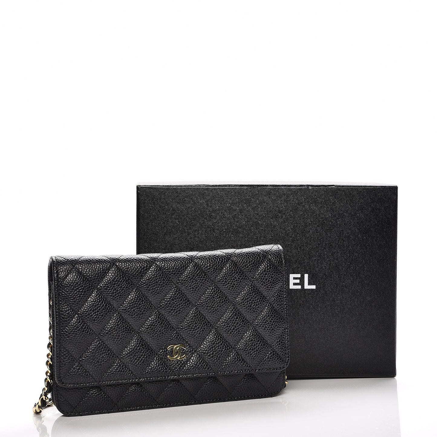 Caviar Quilted Wallet On Chain WOC Black