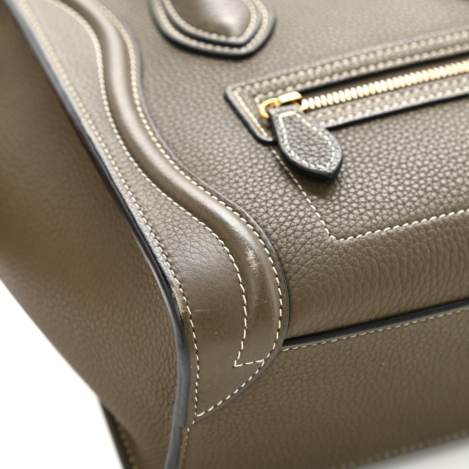 Celine Drummed Calfskin Nano Luggage Souris 9 of 9