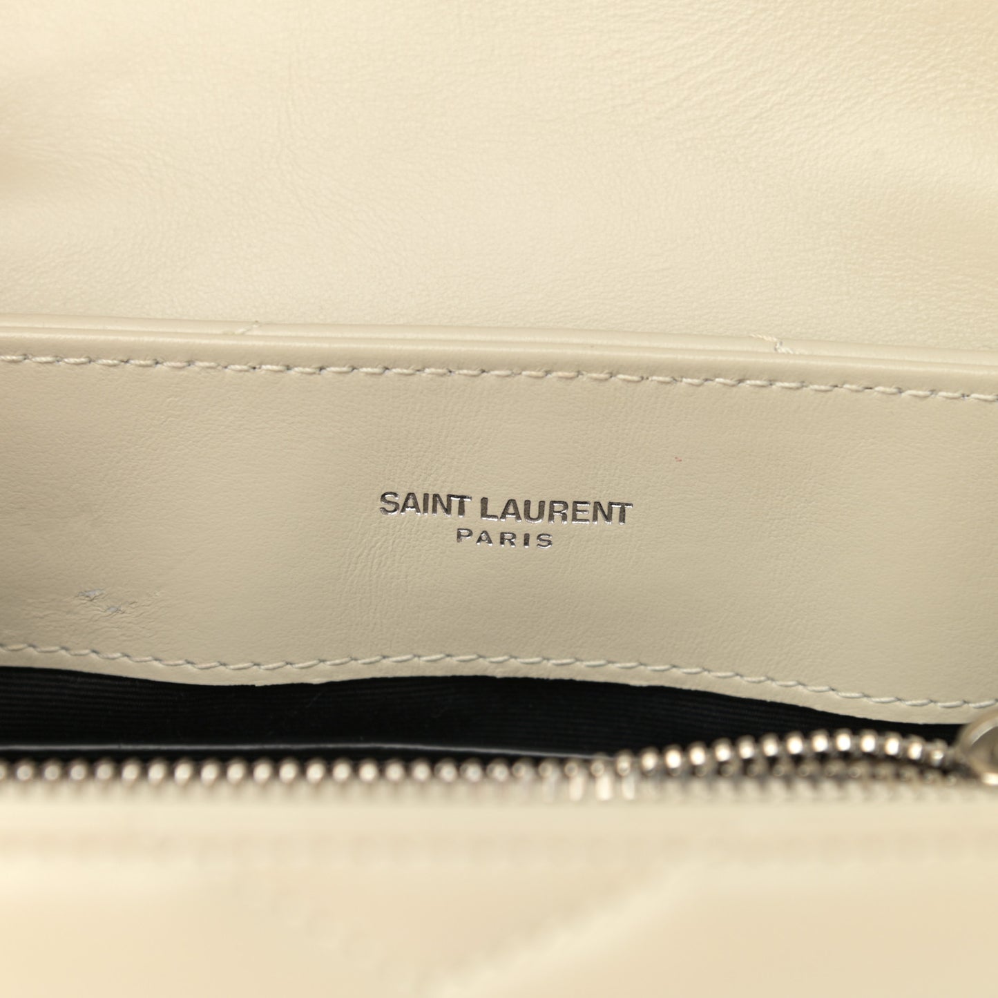 Calfskin Y Quilted Monogram Small Loulou Chain Satchel Ivory
