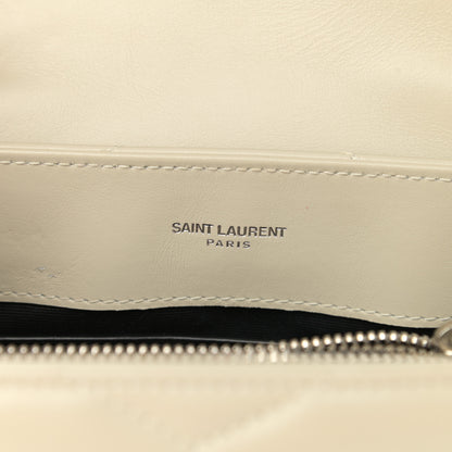 Saint Laurent Calfskin Y Quilted Monogram Small Loulou Chain Satchel Ivory 7 of 12
