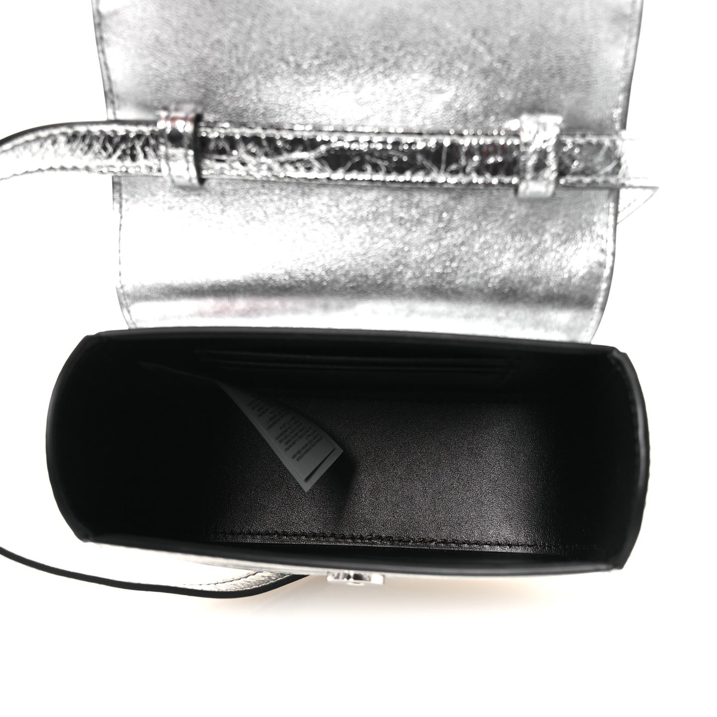 Metallic Crackled Lambskin Mini La Medusa Silver