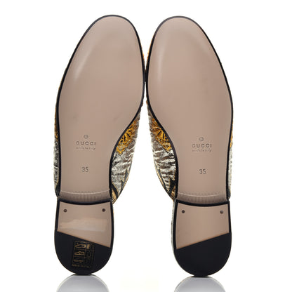 Gucci Jacquard Floral Womens Princetown Slippers 35 Oro Black 6 of 8