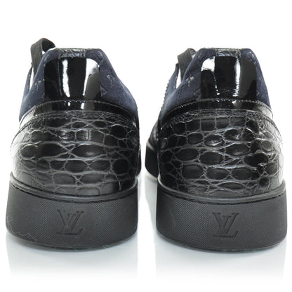 Louis Vuitton Crocodile Satin Monogram Sneakers 11.5 Black 3 of 12