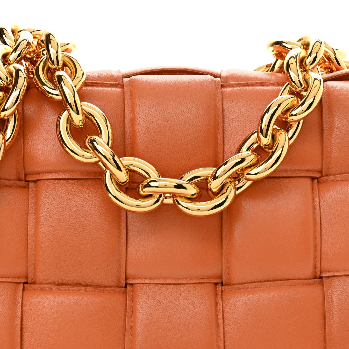 Lambskin Maxi Intreccio Padded Chain Cassette Crossbody Bag Clay