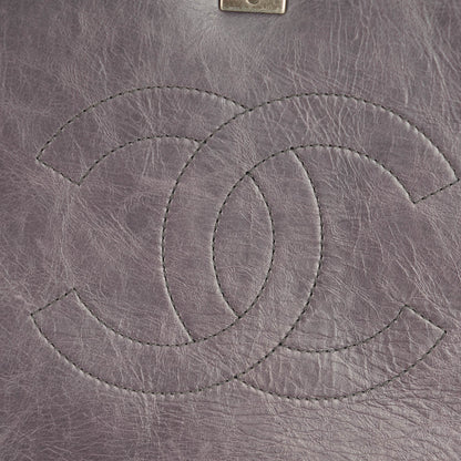 Chanel Calfskin Quilted Large CC Enchained Accordion Flap Grey 7 of 9