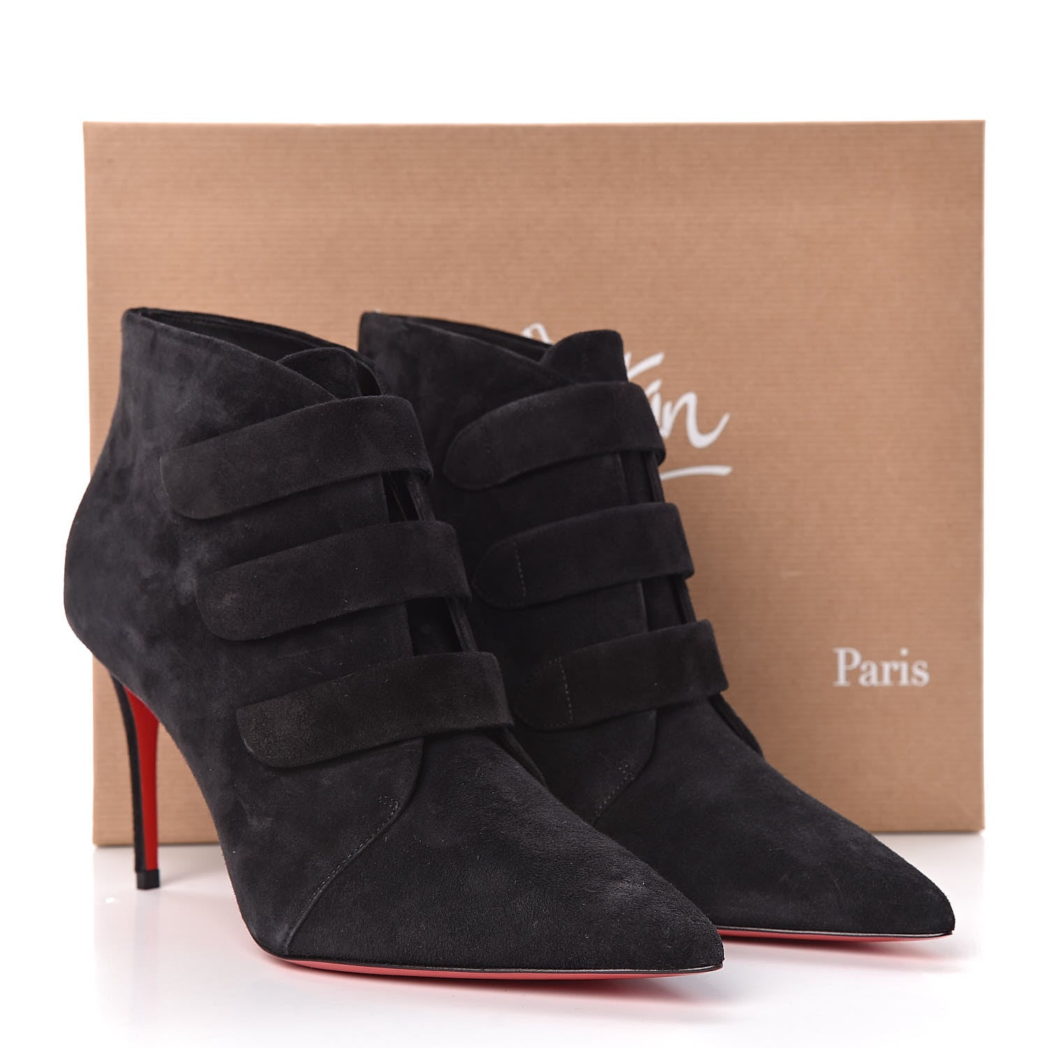 Christian Louboutin Veau Velour Triniboot 85 Booties 37.5 Black 9 of 9