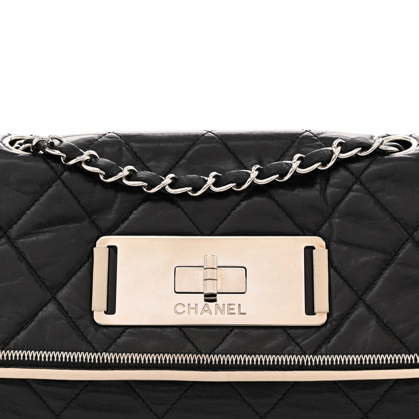 Lambskin East West Mademoiselle Flap Black