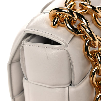 Bottega Veneta Lambskin Maxi Intreccio Padded Chain Cassette Crossbody Bag White 13 of 13