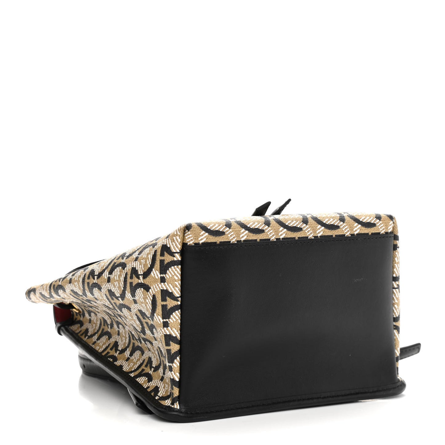 Canvas Calfskin Gancini Backpack Black Beige