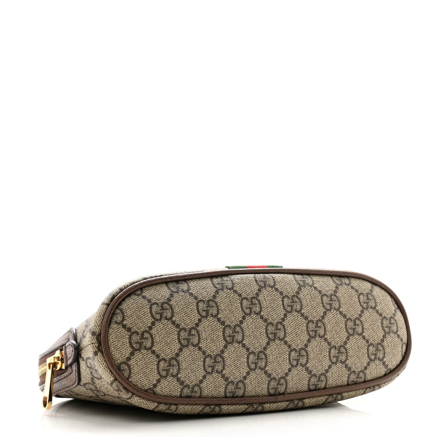 Gucci GG Supreme Monogram Textured Calfskin Web Large Ophidia Cosmetic Case Beige Ebony New Acero 4 of 11
