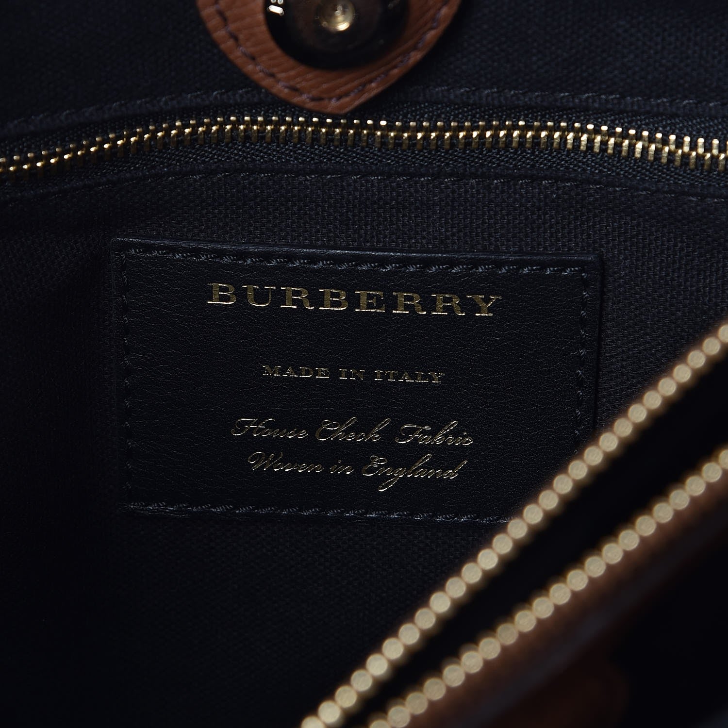 Burberry Derby Calfskin House Check Medium Banner Tote Tan 7 of 9