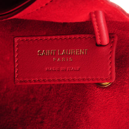 Saint Laurent Calfskin Star Studded Small Monogram Bucket Bag Red 6 of 7