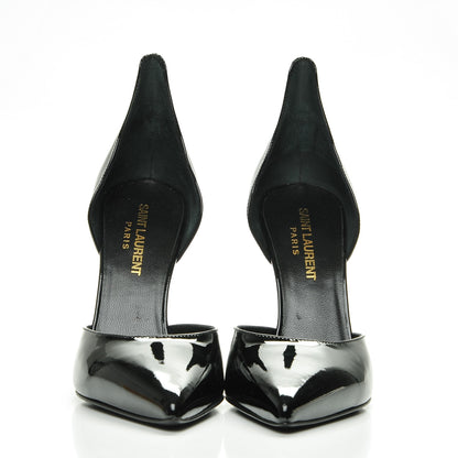 Saint Laurent Patent Calfskin Paris 105 Escarpin Thorn D'orsay Pumps 35.5 Black 2 of 8