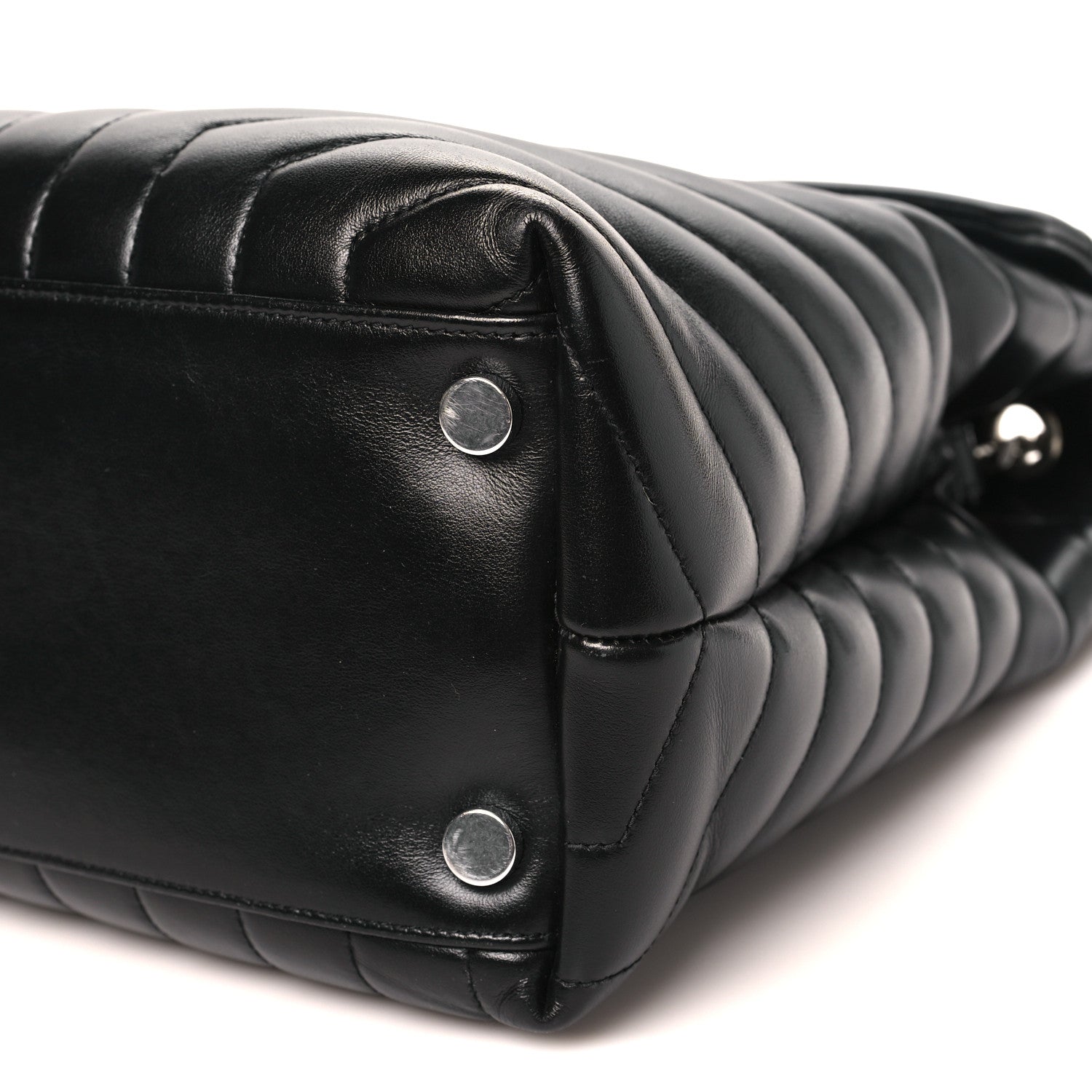 Saint Laurent Calfskin Y Quilted Monogram Large Loulou Chain Satchel Black 10 of 11