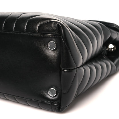Saint Laurent Calfskin Y Quilted Monogram Large Loulou Chain Satchel Black 10 of 11