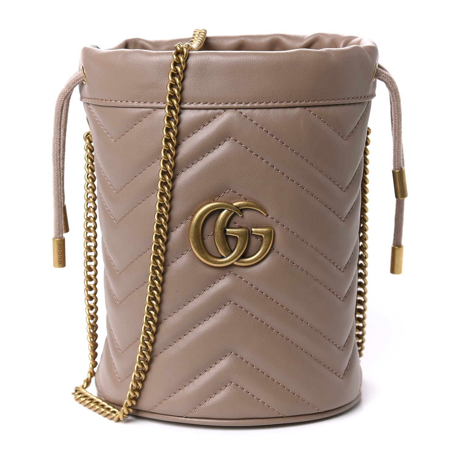 Gucci Calfskin Matelasse Mini GG Marmont 2.0 Bucket Bag Porcelain Rose 1 of 13