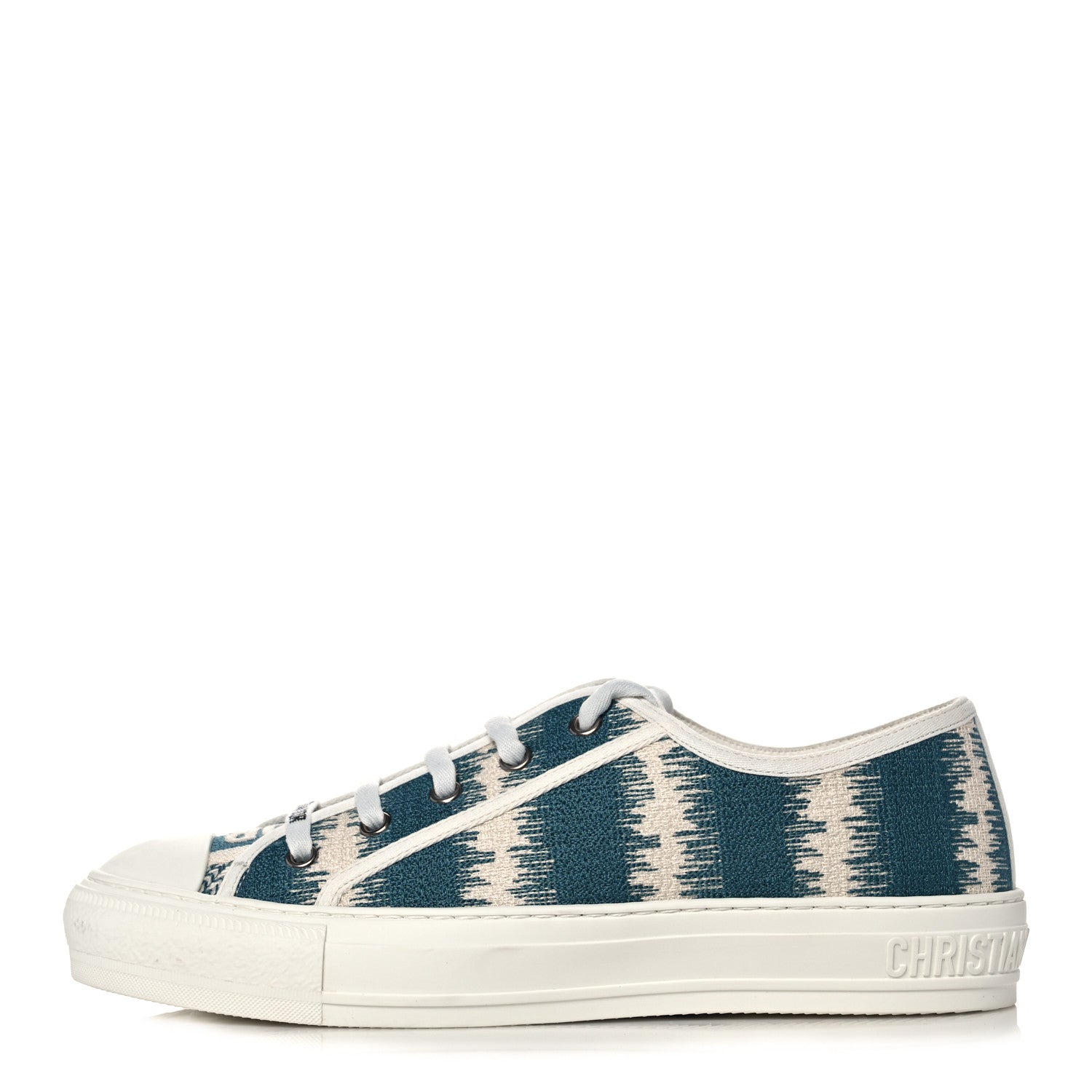 Christian Dior Cotton D-Stripes Walk'N'Dior Low Top Sneakers 39 Deep Ocean 1 of 9